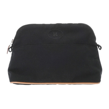 エルメス ボリード ポーチ MM ブラック コットンキャンバス レディース 【中古】【bag】