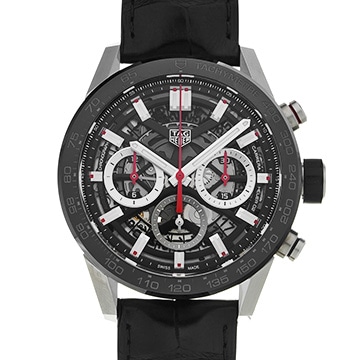 タグ ホイヤー カレラ キャリバーホイヤー02 クロノグラフ CBG2010.FT6144 ブラック メンズ 時計 【中古】【wristwatch】