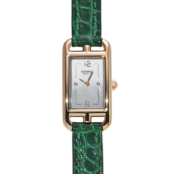 エルメス ナンタケット NA2.170 ホワイトシェル/ダイヤモンド レディース 時計 【中古】【wristwatch】
