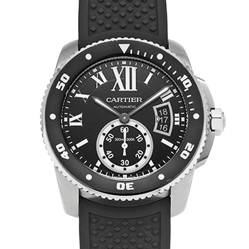 カルティエ カリブル ドゥ カルティエ ダイバー W7100056 ブラック メンズ 時計 【中古】【wristwatch】