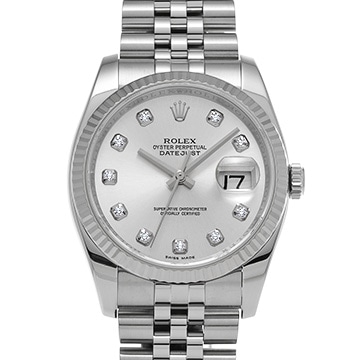 ロレックス デイトジャスト 116234G シルバー/ダイヤモンド メンズ 時計 【中古】【wristwatch】