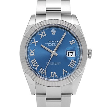 ロレックス デイトジャスト 41 126334 アズーロブルー メンズ 時計 【中古】【wristwatch】