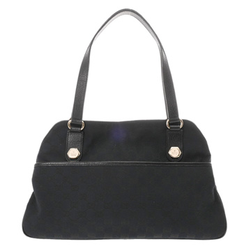 グッチ トートバッグ ブラック 163288 GGキャンバス/レザー レディース バッグ 【中古】【bag】