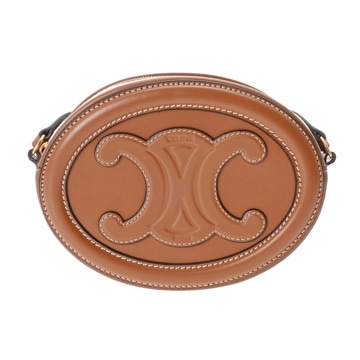 セリーヌ キュイルトリオンフ オーバルパース タン 10l703DPQ.04LU カーフ レディース バッグ 【中古】【bag】