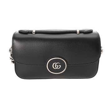 グッチ ダブルG ショルダーバッグ ブラック 739722 レザー レディース バッグ 【中古】【bag】
