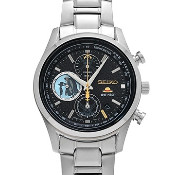 セイコー ワンピース 25周年記念モデル 7T92-HDN0 ブラック メンズ 時計 【中古】【wristwatch】