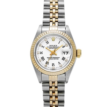 ロレックス デイトジャスト 69173G ホワイト/ダイヤモンド レディース 時計 【中古】【wristwatch】