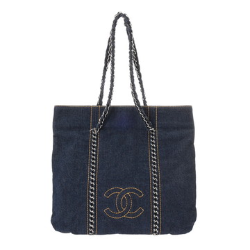 シャネル チェーントート ブルー A31702 デニム レディース バッグ 【中古】【bag】