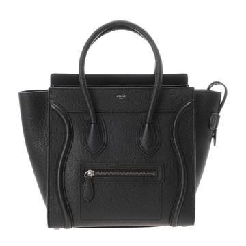 セリーヌ ラゲージ マイクロ ブラック 189793DRU.38NO ドラムドカーフ レディース バッグ 【中古】【bag】