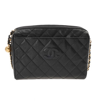 シャネル マトラッセ チェーンショルダー ブラック キャビアスキン レディース バッグ 【中古】【bag】
