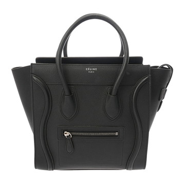 セリーヌ ラゲージ マイクロ ブラック 189793DRU.38NO ドラムドカーフ レディース バッグ 【中古】【bag】