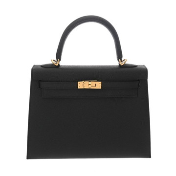 エルメス ケリー25 外縫い ブラック ヴォーエプソン レディース バッグ 【中古】【bag】
