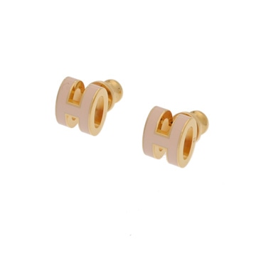 エルメス ポップ H ミニピアス ピンク エナメル/ゴールド金具 ユニセックス ジュエリー 【中古】【jewelry】