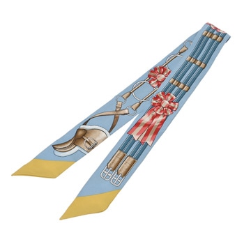 エルメス ツイリー JUMPING ブルー系マルチカラー 061526S シルク100％ レディース 【新品】【other】