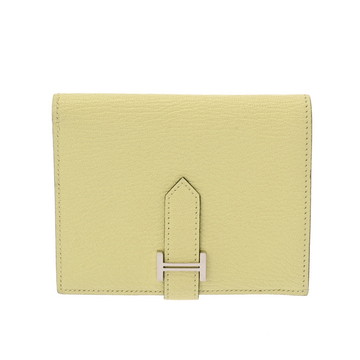 エルメス ベアン コンパクト ライム シェーブル レディース 財布 【中古】【purse】