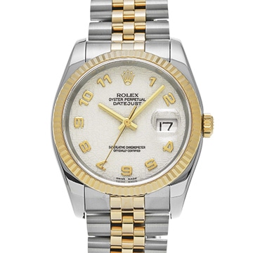 ロレックス デイトジャスト 116233 アイボリーコンピュータ メンズ 時計 【中古】【wristwatch】