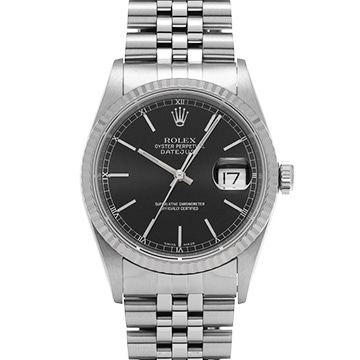 ロレックス デイトジャスト 16234 ブラック メンズ 時計 【中古】【wristwatch】
