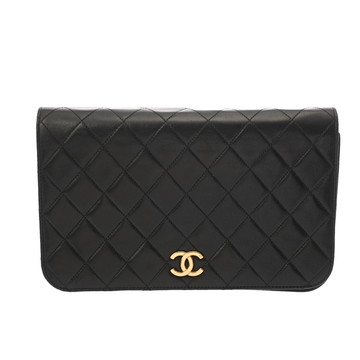 シャネル マトラッセ プッシュロックチェーンショルダー ブラック ラムスキン レディース バッグ 【中古】【bag】