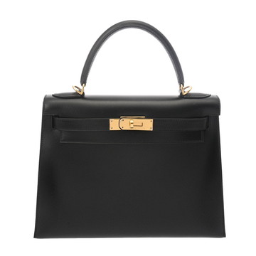 エルメス ケリー 28 外縫い 2WAY ブラック ボックスカーフ レディース バッグ 【中古】【bag】