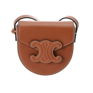 セリーヌ トリオンフ ミニ ブザス タン 10J303DPQ.04LU スムースカーフ レディース バッグ 【中古】【bag】