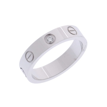 カルティエ ミニラブリング #48 1PD シルバー K18ホワイトゴールド WG レディース ジュエリー 【中古】【jewelry】
