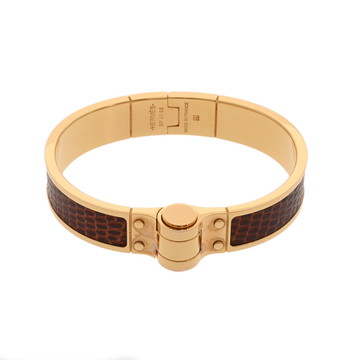 エルメス ブレスレット シャルニエール レッド/ゴールド金具 リザード ユニセックス ジュエリー 【中古】【jewelry】
