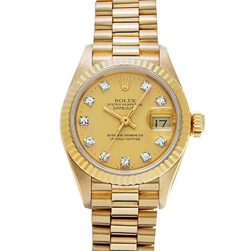 ロレックス デイトジャスト 69178G シャンパン/ダイヤモンド レディース 時計 【中古】【wristwatch】