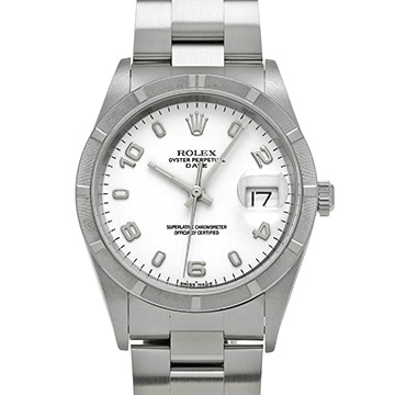 ロレックス オイスターパーペチュアル デイト 15210 ホワイト メンズ 時計 【中古】【wristwatch】