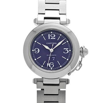 カルティエ パシャC ビッグデイト W31047M7 ブルー ユニセックス 時計 【中古】【wristwatch】