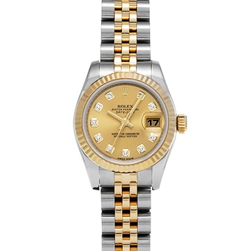 ロレックス デイトジャスト 179173G シャンパン/ダイヤモンド レディース 時計 【中古】【wristwatch】