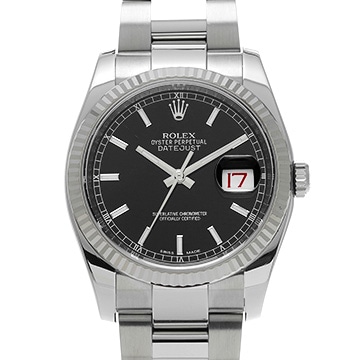 ロレックス デイトジャスト 116234 ブラック メンズ 時計 【中古】【wristwatch】