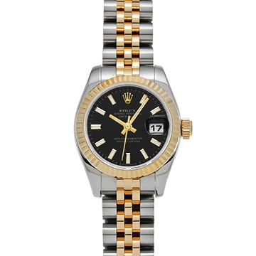 ロレックス デイトジャスト 179173 ブラック レディース 時計 【中古】【wristwatch】