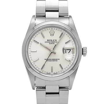 ロレックス オイスターパーペチュアル デイト 15200 シルバー メンズ 時計 【中古】【wristwatch】