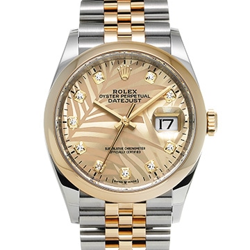 ロレックス デイトジャスト 36 126203G ゴールデン パームモチーフ/ダイヤモンド メンズ 時計 【中古】【wristwatch】