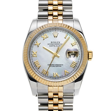 ロレックス デイトジャスト 116233NR ホワイトシェル メンズ 時計 【中古】【wristwatch】