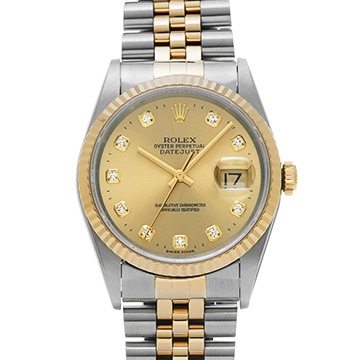 ロレックス デイトジャスト 16233G シャンパン/ダイヤモンド メンズ 時計 【中古】【wristwatch】
