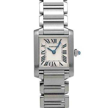 カルティエ タンクフランセーズ SM　 2384 ホワイト レディース 時計 【中古】【wristwatch】