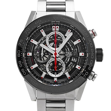 タグ ホイヤー カレラ キャリバーホイヤー01 クロノグラフ CAR2A1W.BA0703 ブラック メンズ 時計 【中古】【wristwatch】