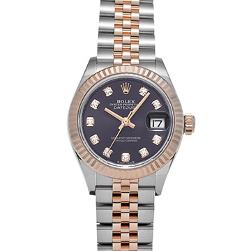 ロレックス レディ デイトジャスト 28 279171G オーベルジーヌ/ダイヤモンド レディース 時計 【中古】【wristwatch】
