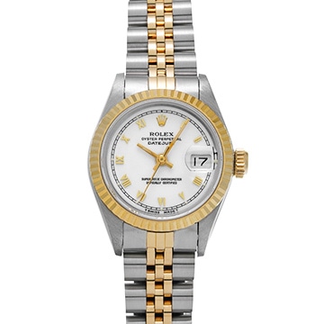 ロレックス デイトジャスト 69173 ホワイト レディース 時計 【中古】【wristwatch】