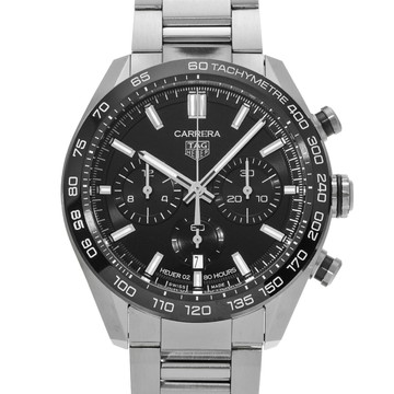 タグ ホイヤー カレラ キャリバーホイヤー02 スポーツ クロノグラフ CBN2A1B.BA0643 ブラック メンズ 時計 【中古】【wristwatch】