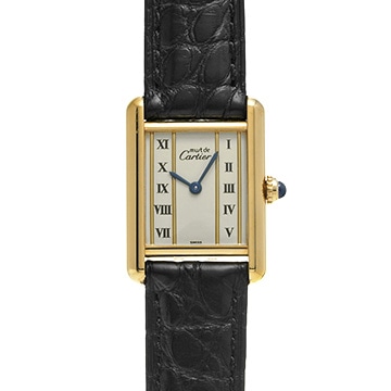 カルティエ マストタンク ヴェルメイユ SM W1003053 アイボリー レディース 時計 【中古】【wristwatch】