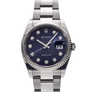 ロレックス デイトジャスト 36 126234G ブルーコンピュータ/ダイヤモンド メンズ 時計 【中古】【wristwatch】
