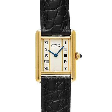 カルティエ マストタンク ヴェルメイユ SM W1003053 アイボリー レディース 時計 【中古】【wristwatch】