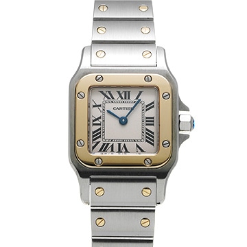カルティエ サントス ガルベ SM W20012C4 アイボリー レディース 時計 【中古】【wristwatch】