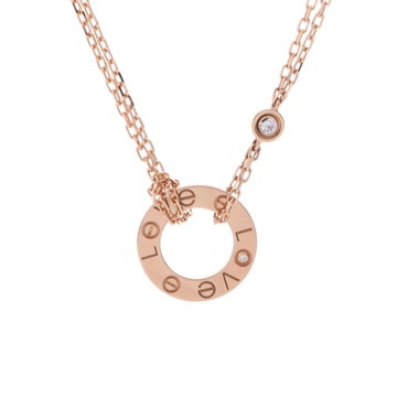 カルティエ ラブサークル ネックレス 2PD ゴールド K18ピンクゴールド PG レディース ジュエリー 【中古】【jewelry】