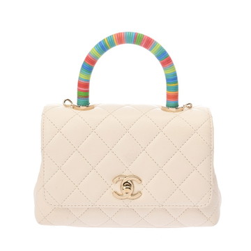 シャネル ココハンドル XXS ホワイト/マルチカラー AS2215 グレインドカーフスキン レディース バッグ 【中古】【bag】