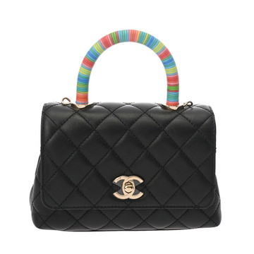 シャネル ココハンドル XXS ブラック/マルチカラー AS2215 グレインドカーフスキン レディース バッグ 【中古】【bag】