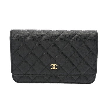 シャネル クラシックチェーンウォレット ブラック AP0250 グレインドカーフスキン レディース バッグ 【中古】【bag】