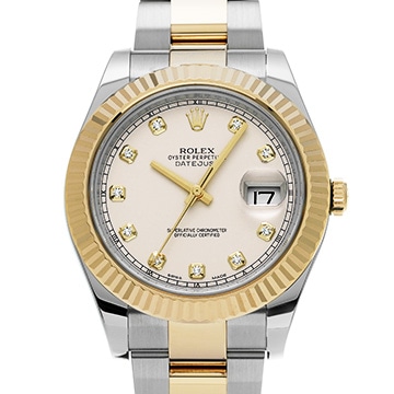 ロレックス デイトジャストII 116333G アイボリー/ダイヤモンド メンズ 時計 【中古】【wristwatch】